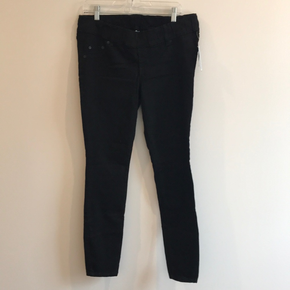 Maternity black elastic waist jeans